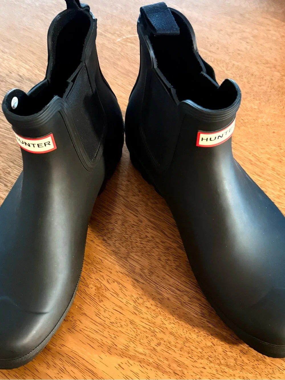 Hunter Men's Black Chelsea Rain Boots, Size 12